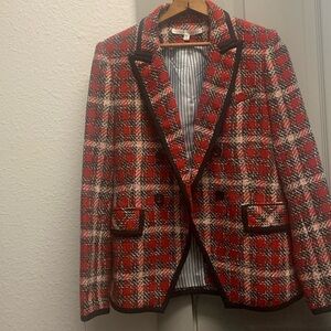 Veronica Beard Red Plaid Harriet blazer